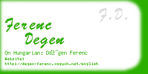 ferenc degen business card